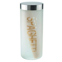 Apollo Frosted Spaghetti Glass Storage Stainless Steel Air Tight Jar