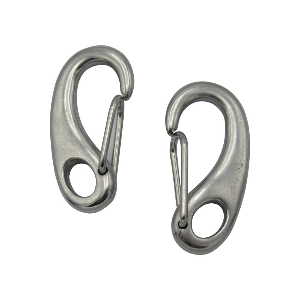 Stainless Steel Snap Tack Hooks 100Mm X2 (Spring Marine Clip Eye) 600988500358