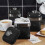 Swan Swan Retro Kitchen Storage Canisters Iron Square Black 1 Litre Set 3 2