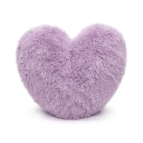 (Lilac) Teddy Heart Fleece Shape Fluffy Filled Cushion