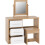 Seconique Seville 3 Drawer Dressing Table Set White High Gloss/Light Oak Effect Veneer 1