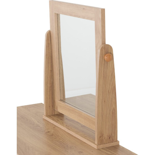 Seconique Seville 3 Drawer Dressing Table Set White High Gloss/Light Oak Effect Veneer 2