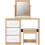 Seconique Seville 3 Drawer Dressing Table Set White High Gloss/Light Oak Effect Veneer 6