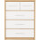 Seconique Seville 3+2 Drawer Chest White High Gloss/Light Oak Effect Veneer 4