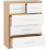 Seconique Seville 3+2 Drawer Chest White High Gloss/Light Oak Effect Veneer 5