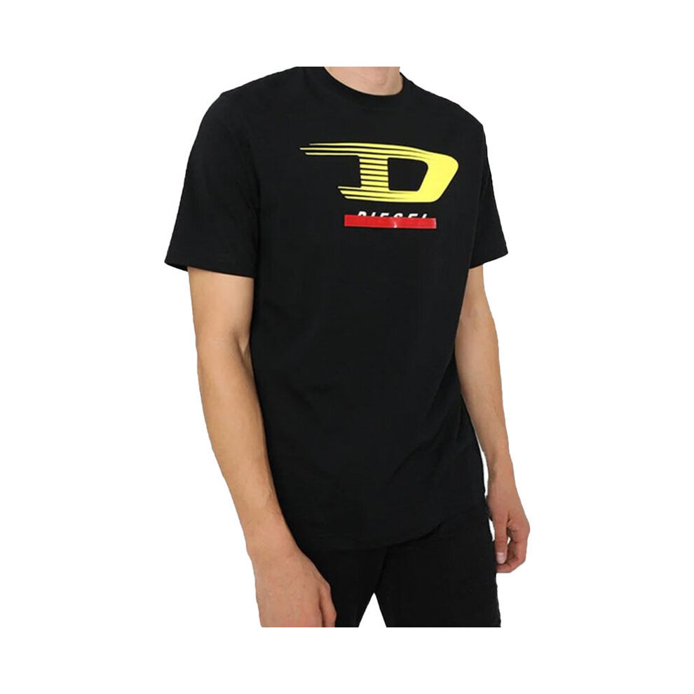 Diesel (M) T Just Y4 Mens T Shirt Crew Neck Cotton Tee Black