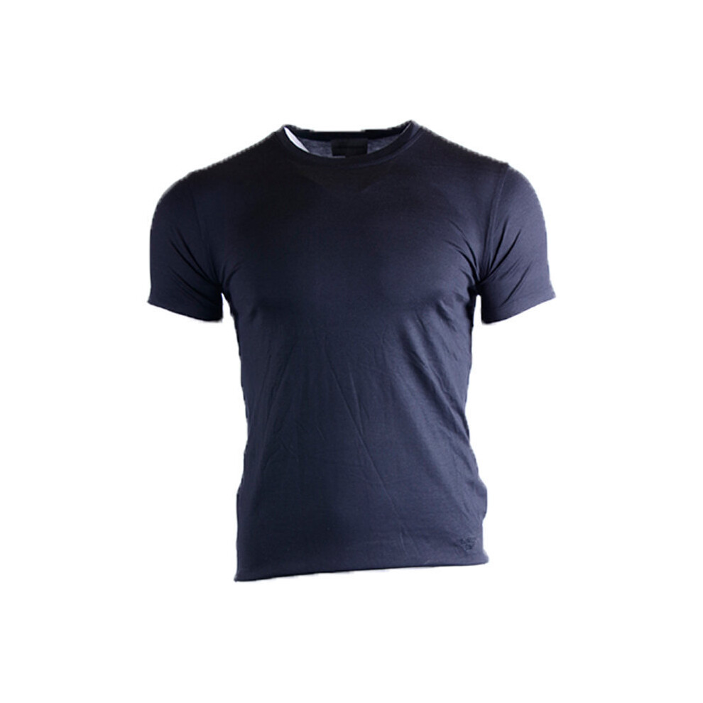 (Black, S) EMPORIO ARMANI Mens T Shirt Crew Neck Summer Cotton Tee