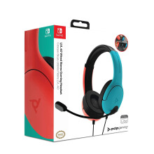 Gaming-Headset mit Kabel - PDP - Airlite Nintendo Switch - Offizielle Nintendo-Lizenz - Flexibles Mikrofon - Neonblau und Neonrot