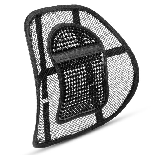 Lumbar Back Support for Office Chair, Car Seat Backrest Mesh - Black