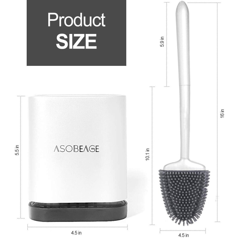 ASOBEAGE Toilet Brush,Deep Cleaner Silicone Toilet Brushes