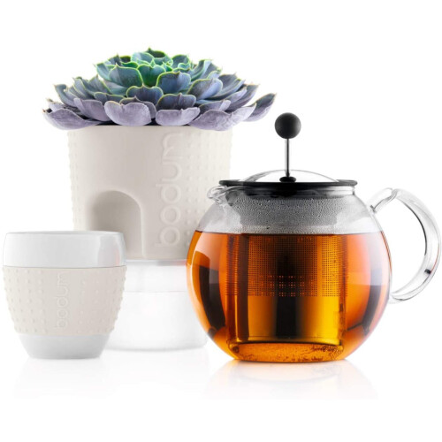 Bodum Assam Tea Press Permanent Filter Glass Handle 0.5 L/17oz Black Transparent 1