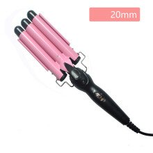 (22mm) 3 Barrel Ceramic Hair Crimper Iron Salon Styler Hair Curler Waver Fast Heating