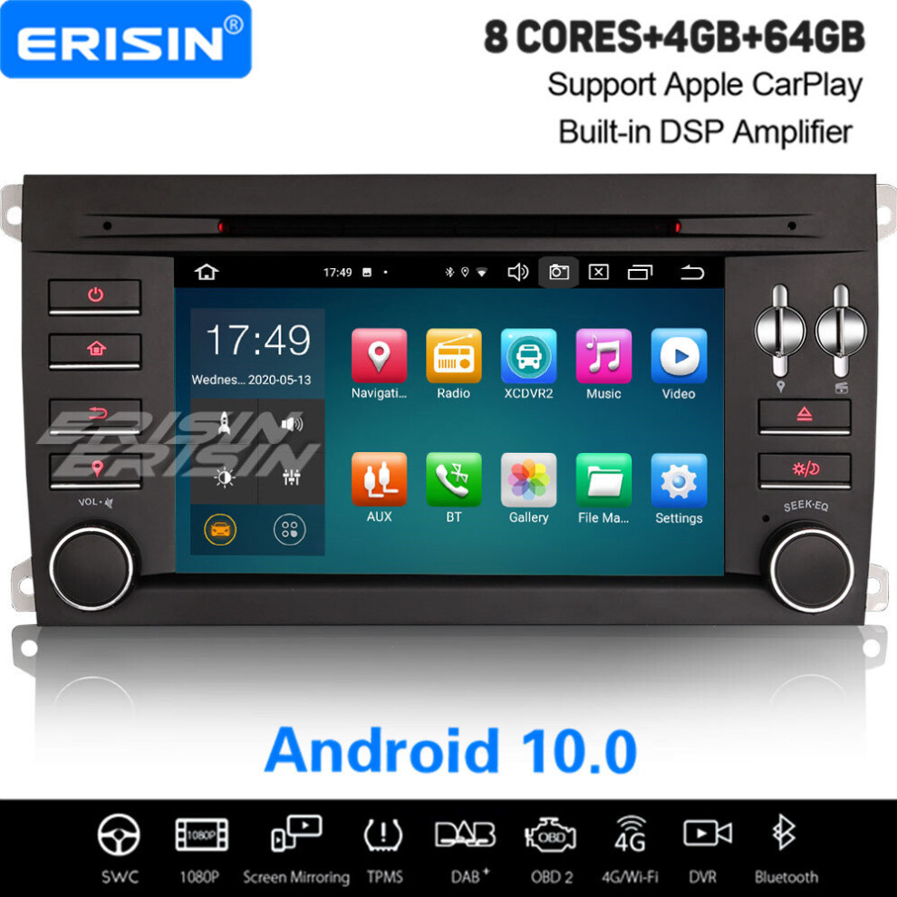 8-Core Android 10.0 Car Stereo Porsche Cayenne Head Unit Dsp Obd2 Wifi Dab+ Carplay Sat Nav 631851159908