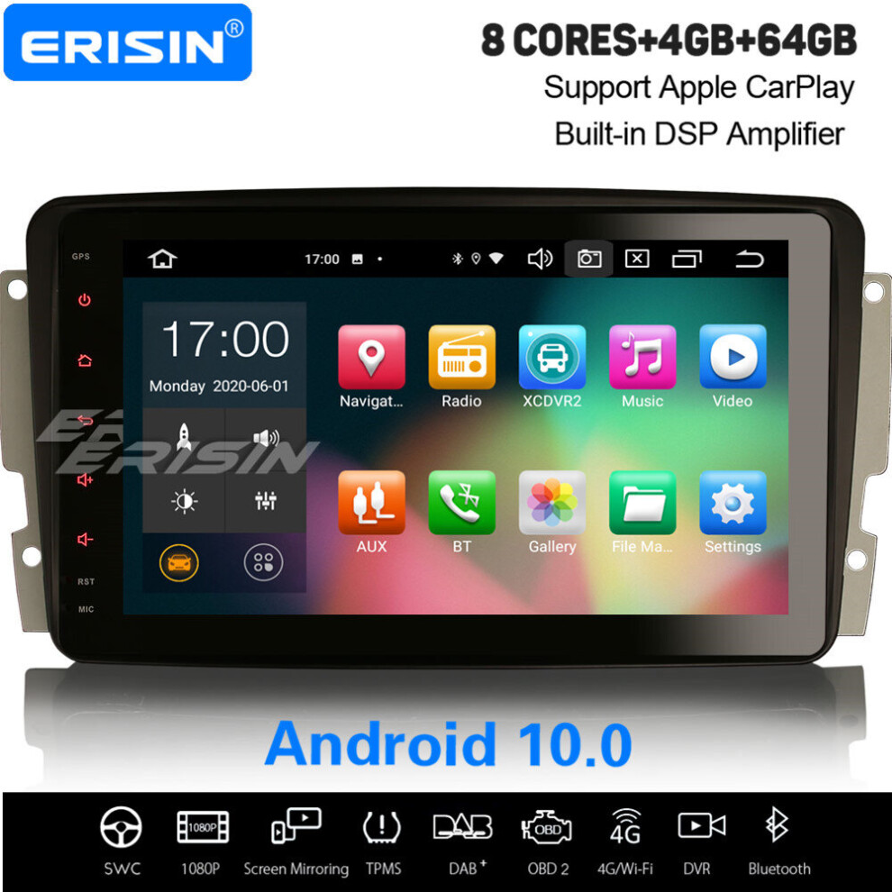 8" Android 10.0 Car Stereo Dab+ Satnav Carplay Dsp Mercedes Benz C/Clk/G Class Viano Vito W203 W209 631851159885