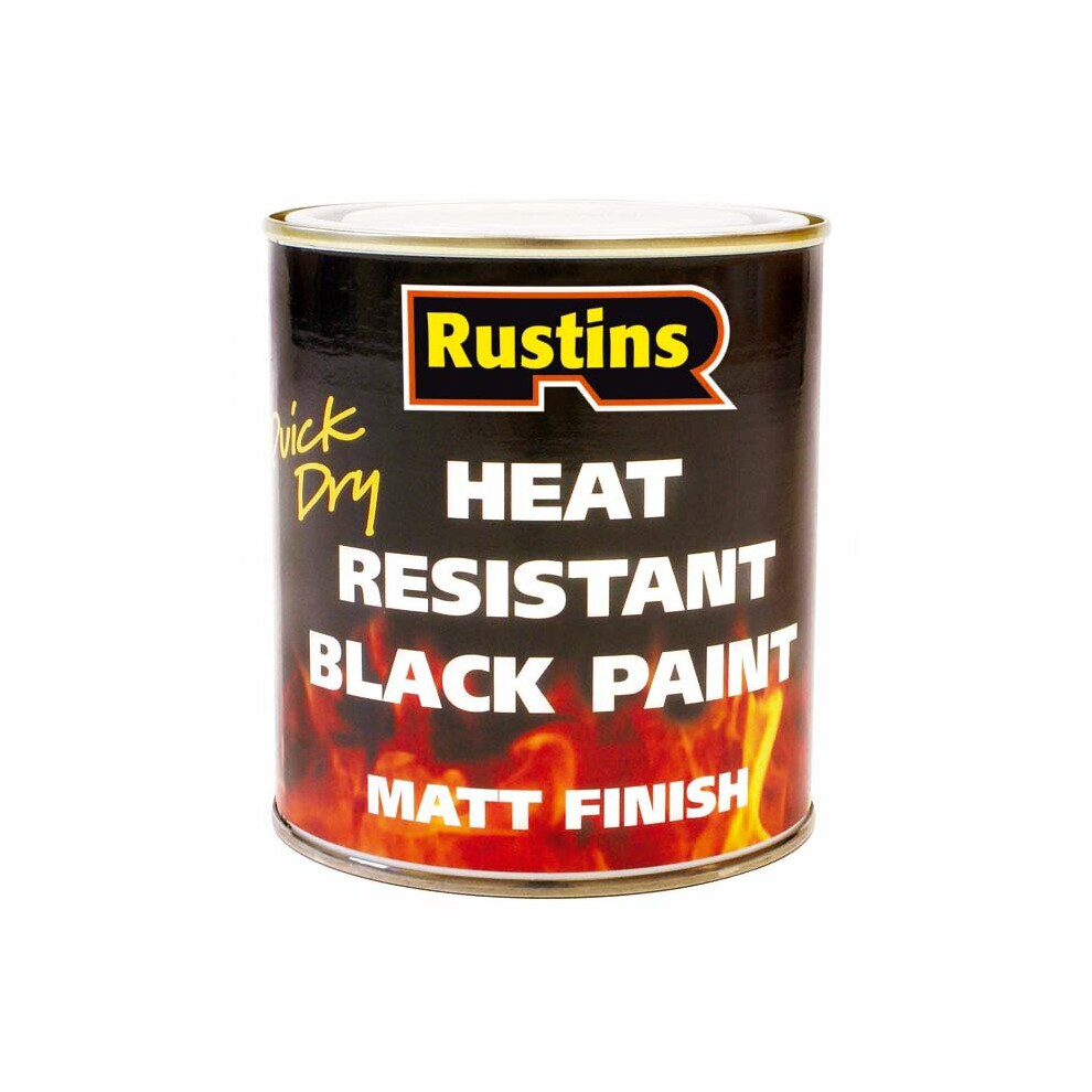 Rustins Quick Dry Heat Resistant Paint Black 500ml