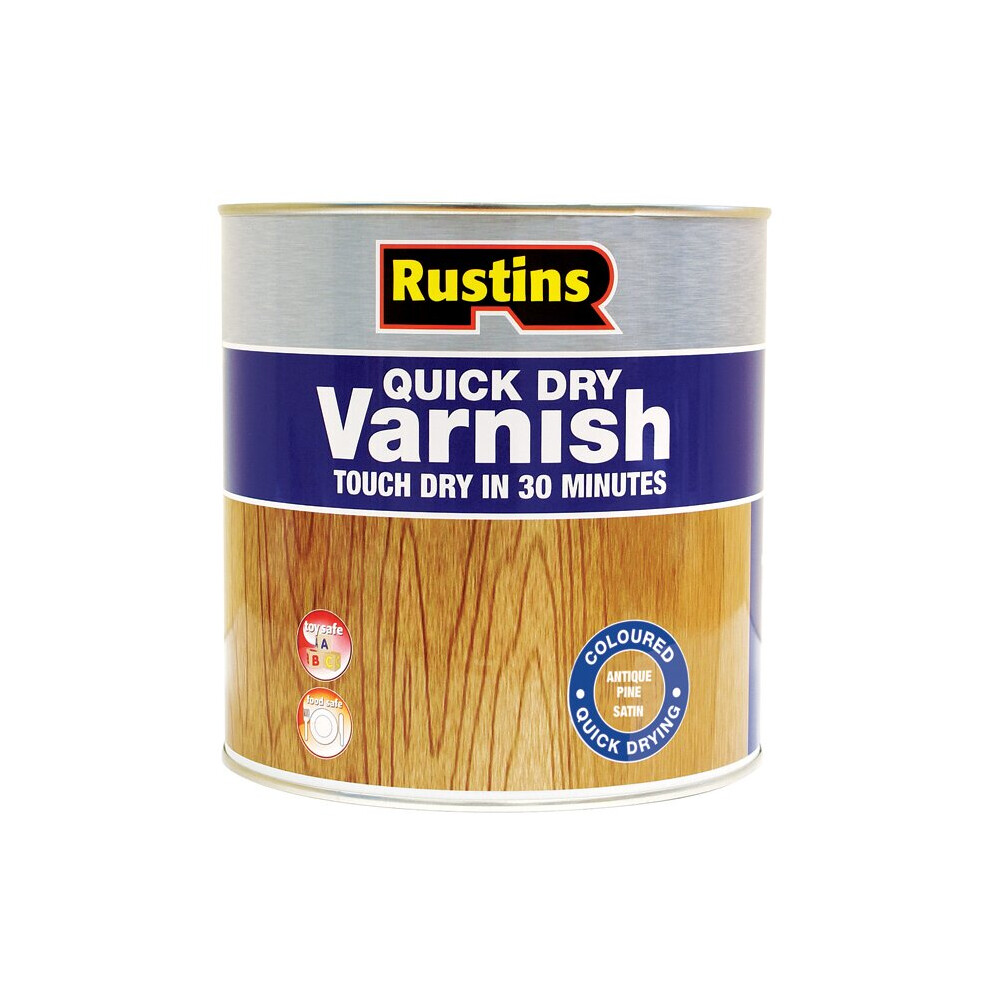 Rustins Quick Dry Colour Varnish Satin Pine 250ml