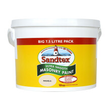 Sandtex Microseal Smooth Masonry Magnolia 7.5L - Dirt-Resistant, Waterproof Finish 5047761