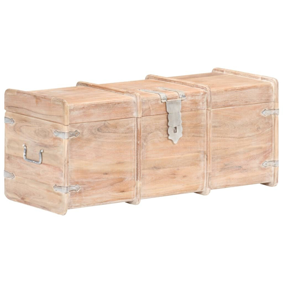 vidaXL Solid Acacia Wood Storage Chest Wooden Furniture Blanket Trunk Box-image-OPC-P6JYJVM-NEW