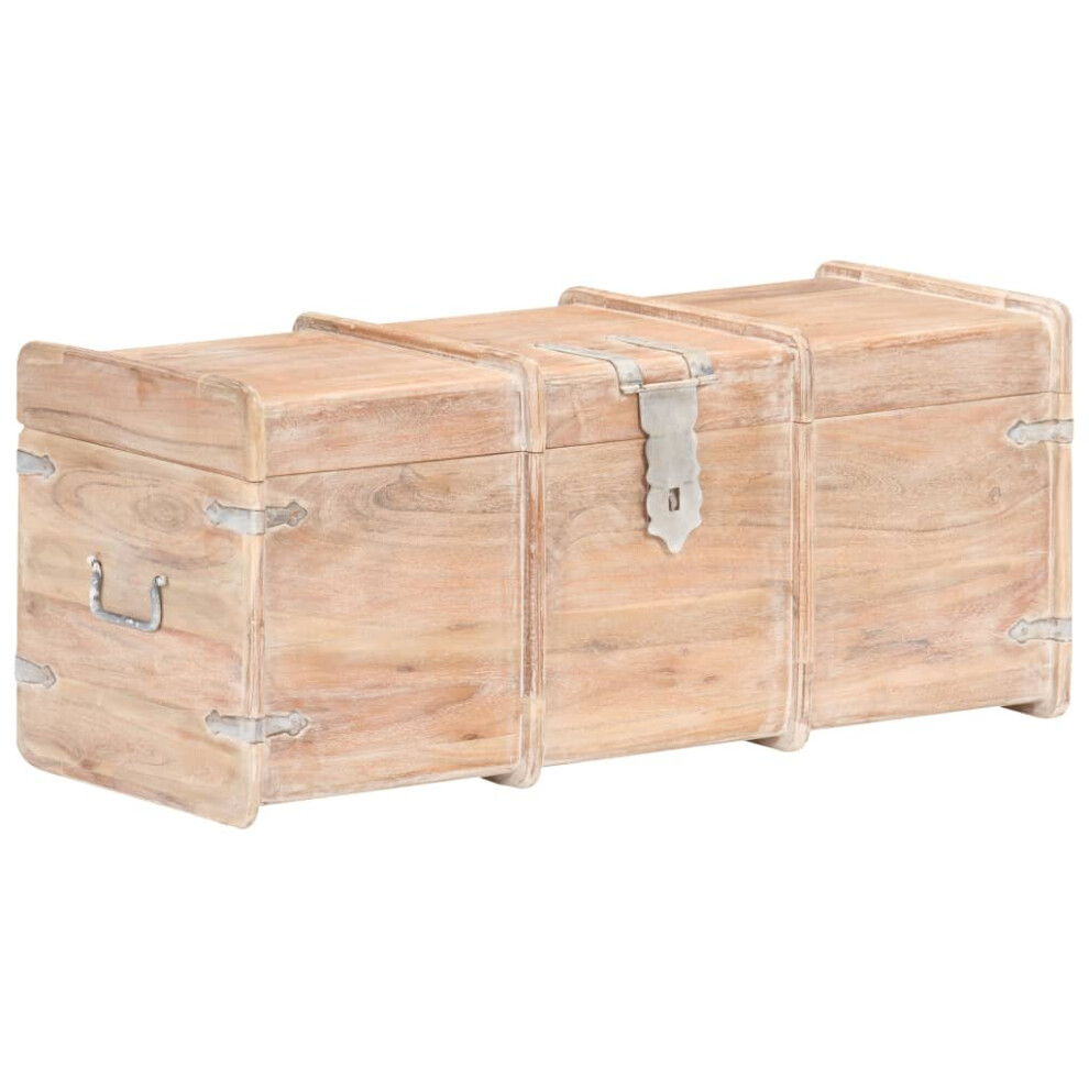 vidaXL Solid Acacia Wood Storage Chest Wooden Furniture Blanket Trunk Box