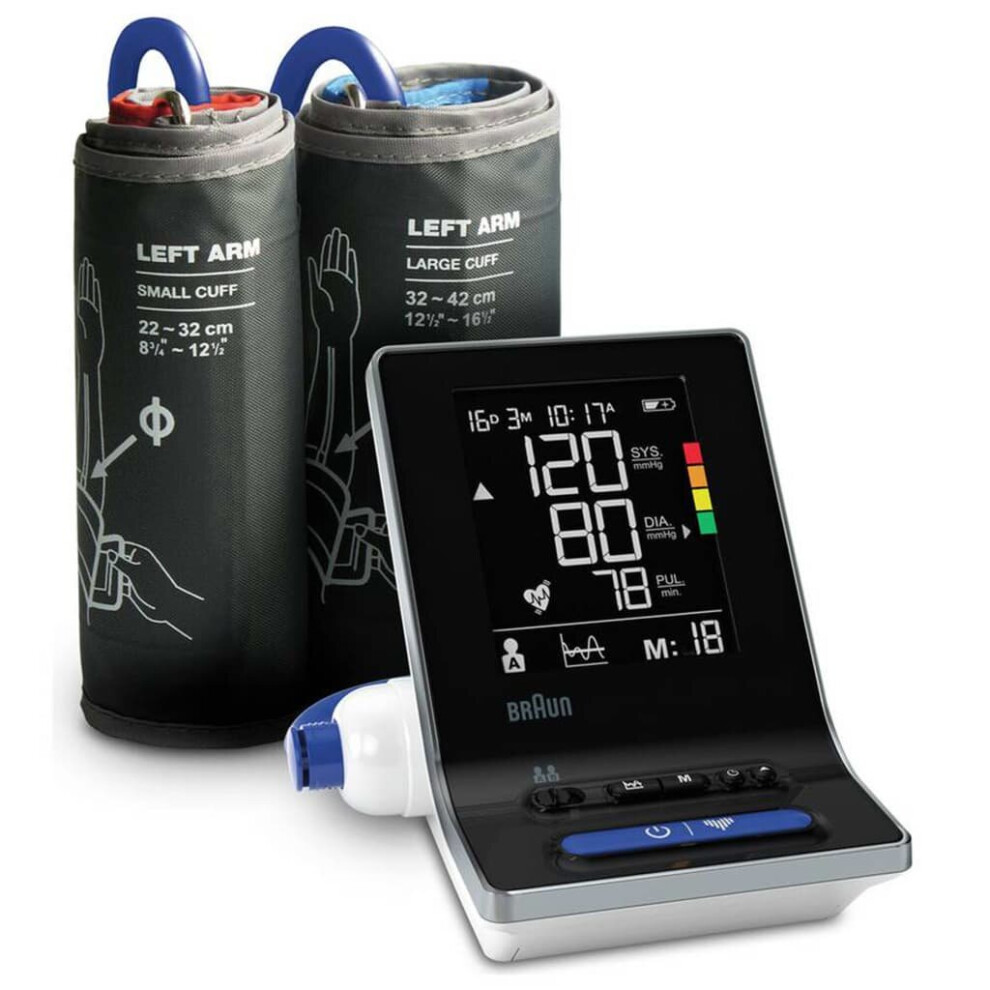 Braun Upper Arm Blood Pressure Monitor Black Health Care Biometric Measurement