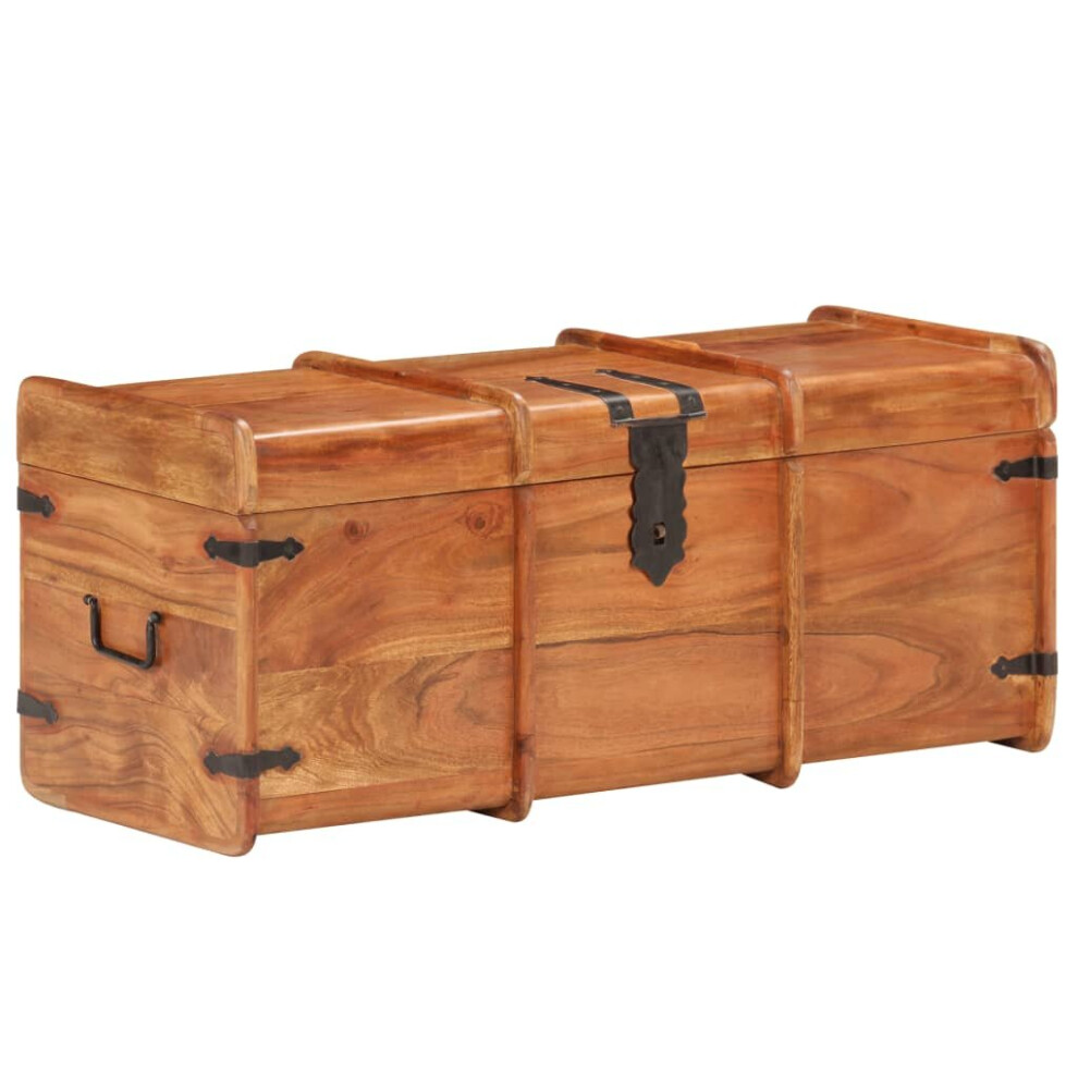 Vidaxl Solid Acacia Wood Storage Chest Wooden Blanket Trunk Box Furniture
