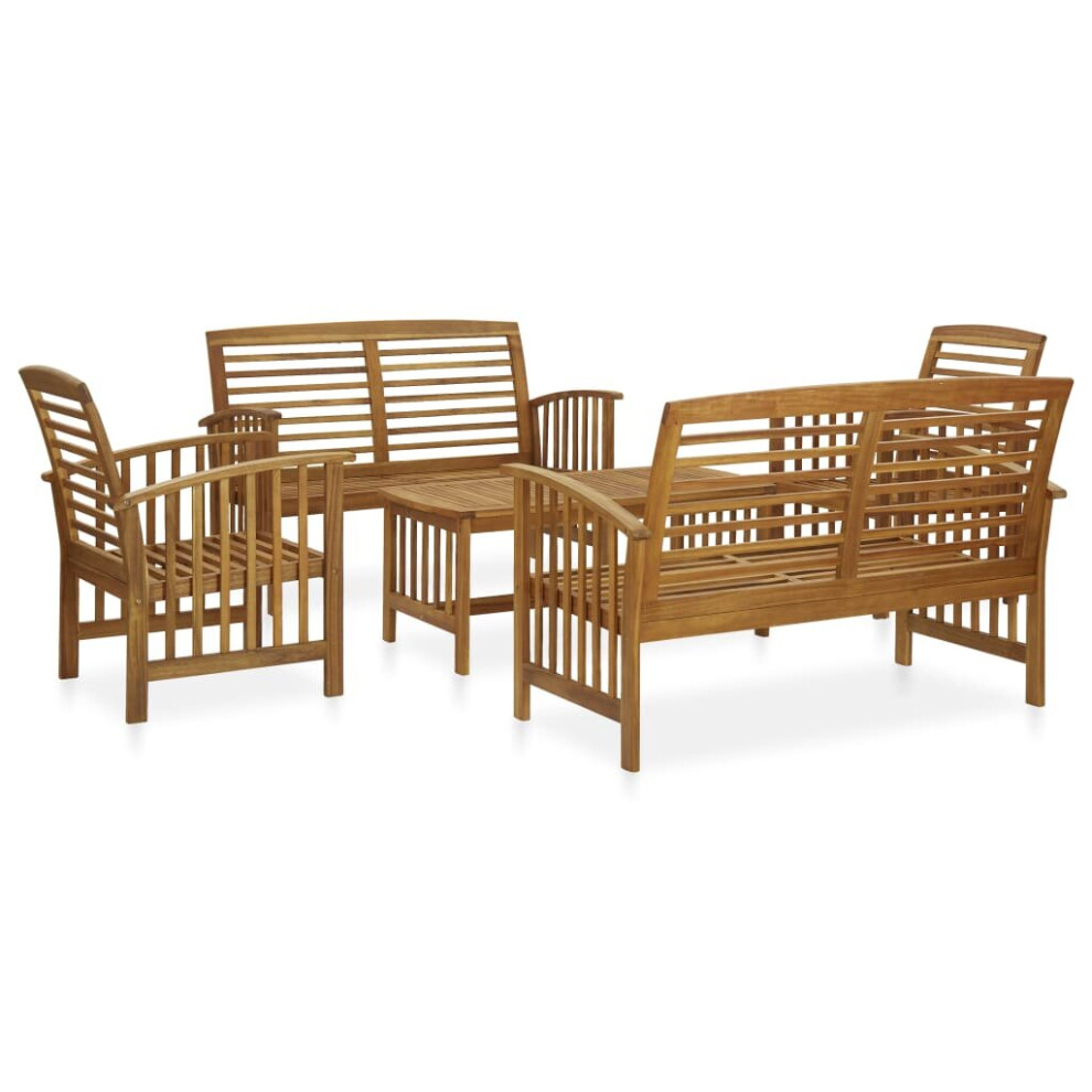 vidaXL Solid Acacia Wood Garden Lounge Set 5 Piece Patio Outdoor Furniture Set