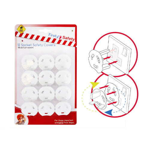 KIDS SAFETY 12 PACK PLUG SOCKET PROTECTORS COVER PLUG SOCKET INSERTS