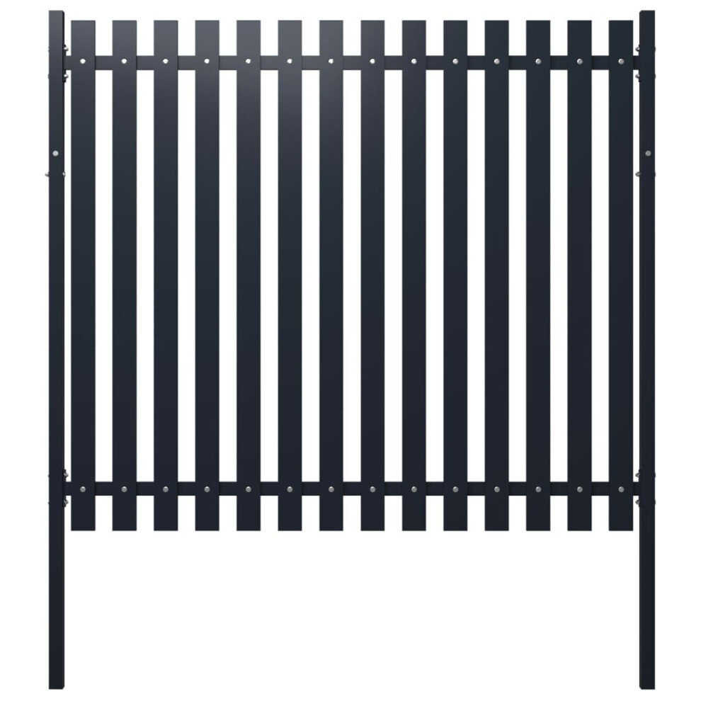 vidaXL Fence Panel Anthracite 174.5x170cm Powder-coated Steel Garden Barrier