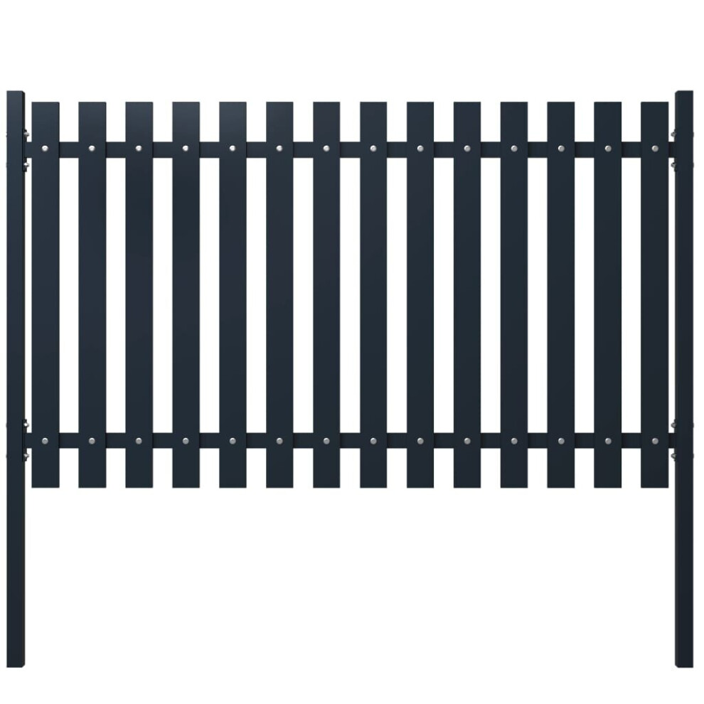 vidaXL Fence Panel Anthracite 174.5x75cm Powder-coated Steel Garden Barrier