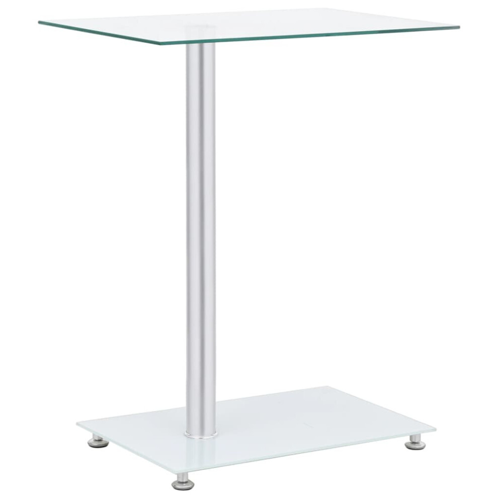 vidaXL U-Shaped Side Table Transparent Tempered Glass Accent Table Furniture