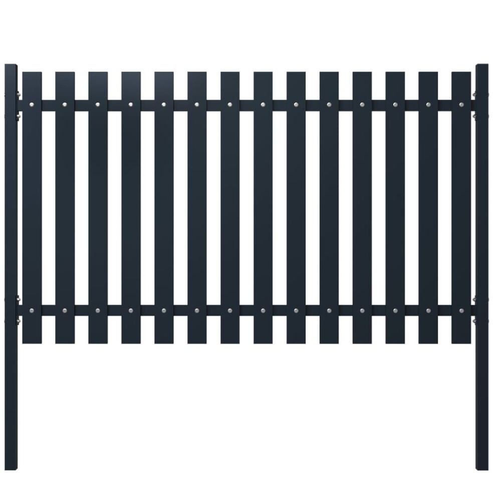 vidaXL Fence Panel Anthracite 174.5x125cm Powder-coated Steel Garden Barrier