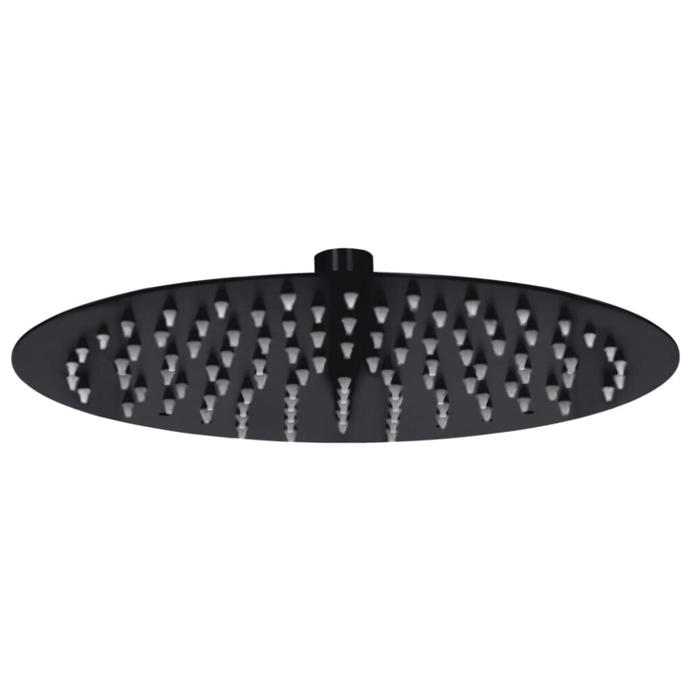 vidaXL Rain Shower Head Stainless Steel 25 cm Round Black Rainfall Overhead