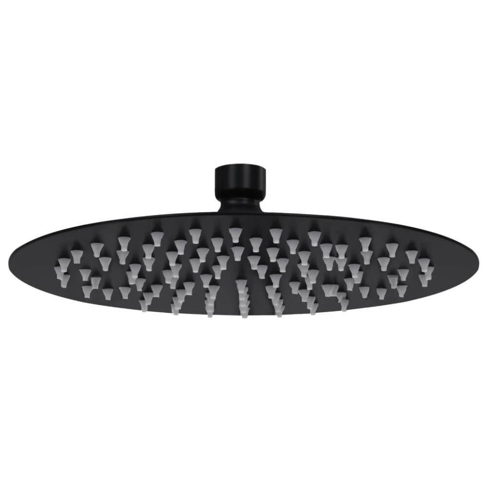 vidaXL Rain Shower Head Stainless Steel 20 cm Round Black Rainfall Overhead-image-OPC-P6JYKFJ-NEW