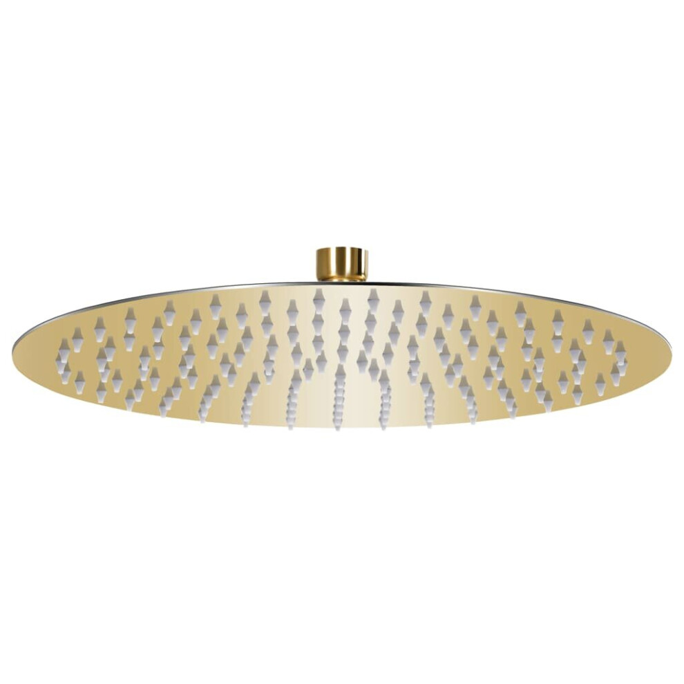 Vidaxl Rain Shower Head Stainless Steel 30 Cm Round Gold Bathroom Shower Part