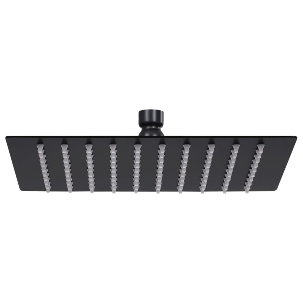 vidaXL Rain Shower Head Stainless Steel 20x20 cm Square Black Shower Part