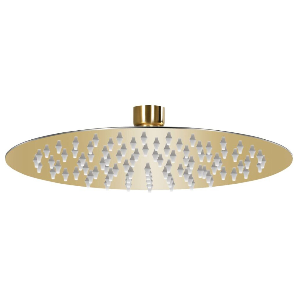 vidaXL Rain Shower Head Stainless Steel 20 cm Round Gold Bathroom Shower Part