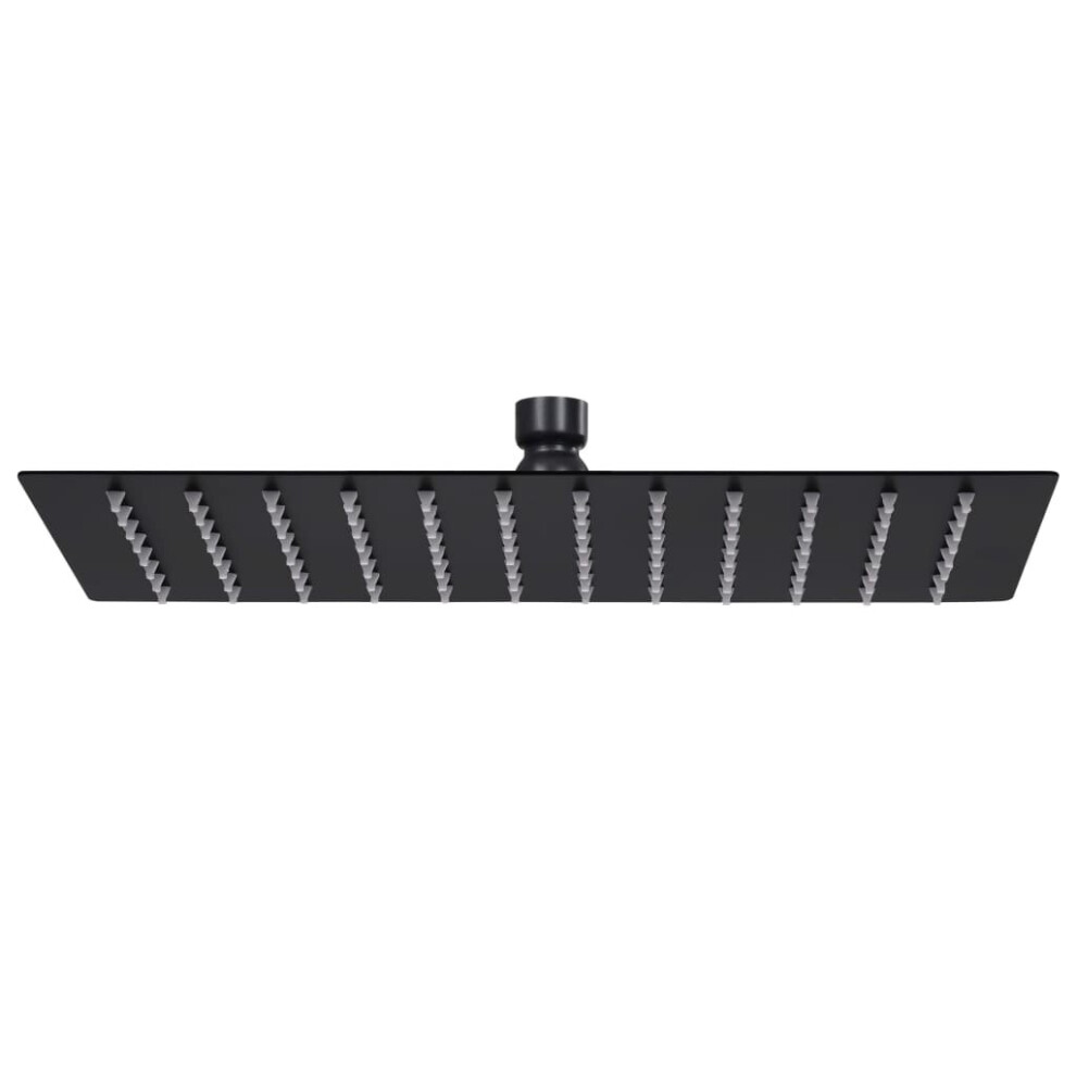 Vidaxl Rain Shower Head Stainless Steel 30X20 Cm Rectangular Shower Part Black