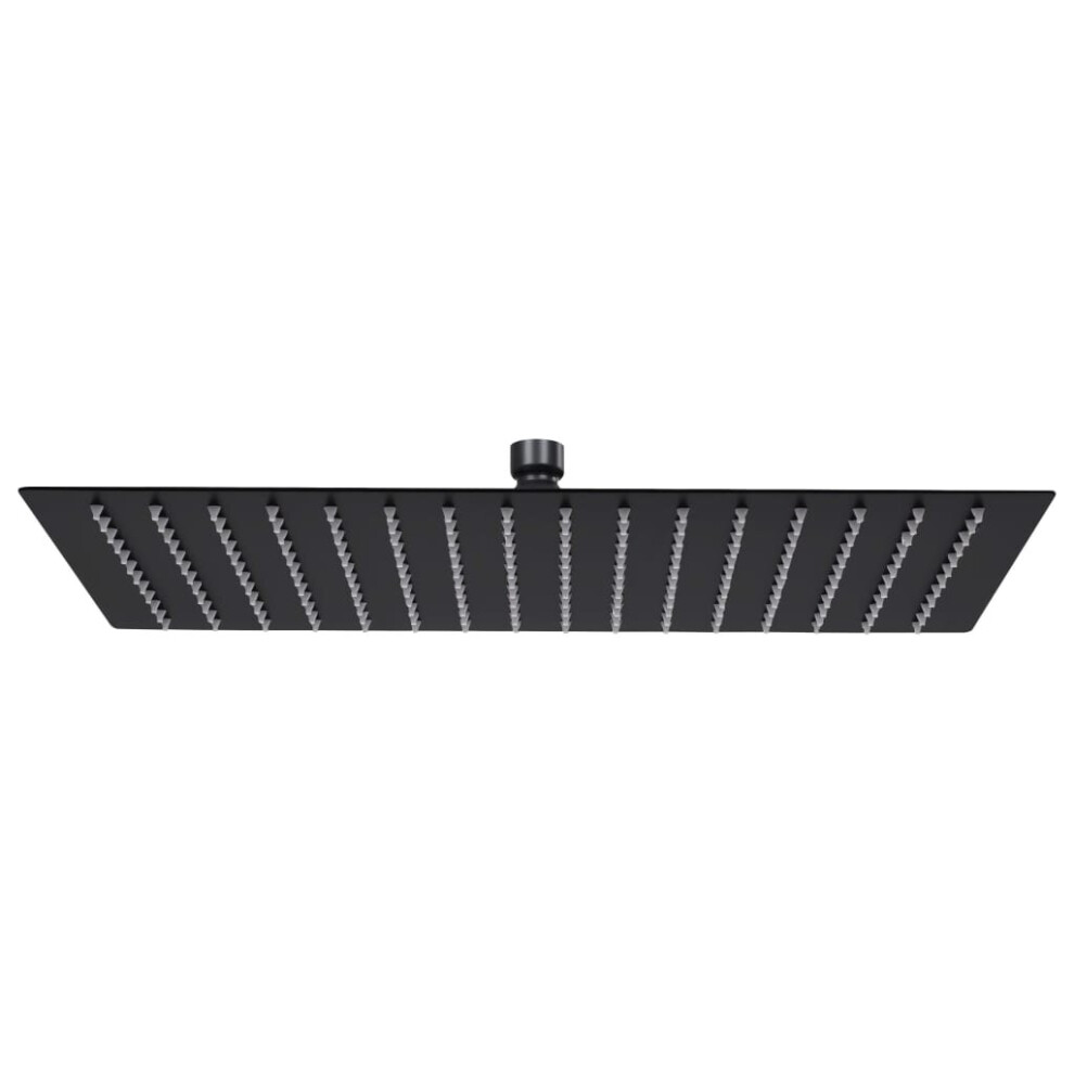 vidaXL Rain Shower Head Stainless Steel 40x30 cm Rectangular Black Shower Part