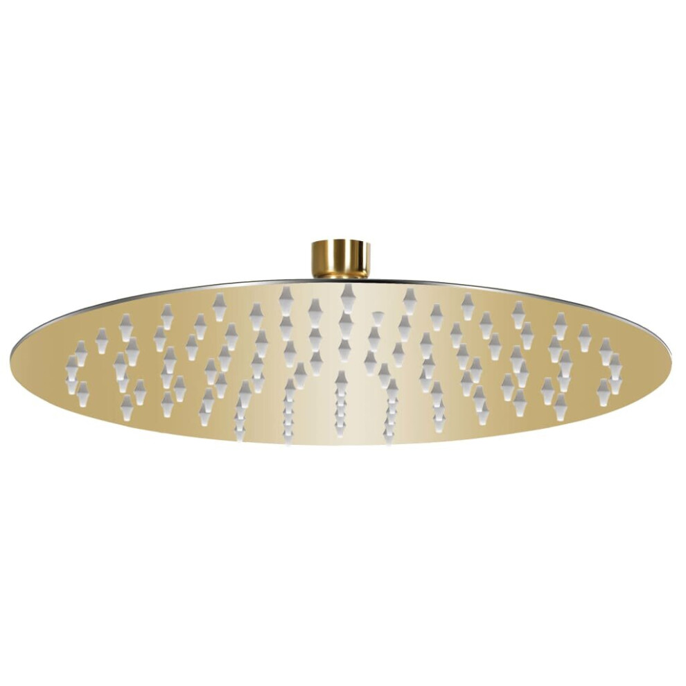 vidaXL Rain Shower Head Stainless Steel 25 cm Round Gold Bathroom Shower Part