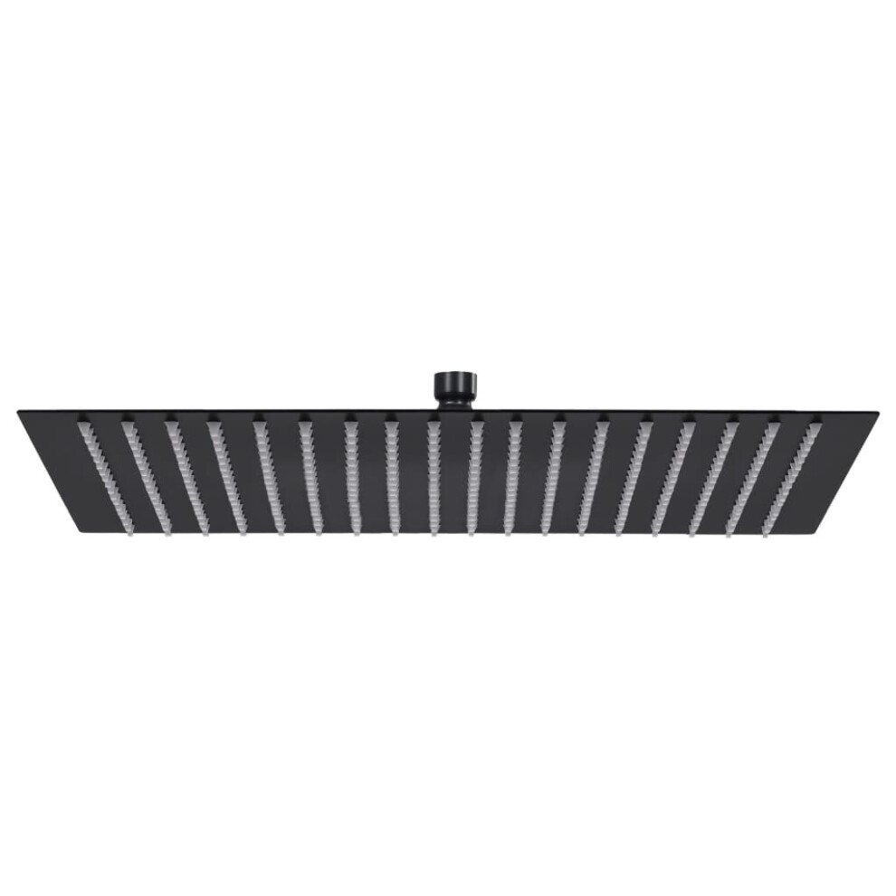 vidaXL Rain Shower Head Stainless Steel 50x50 cm Square Black Shower Part