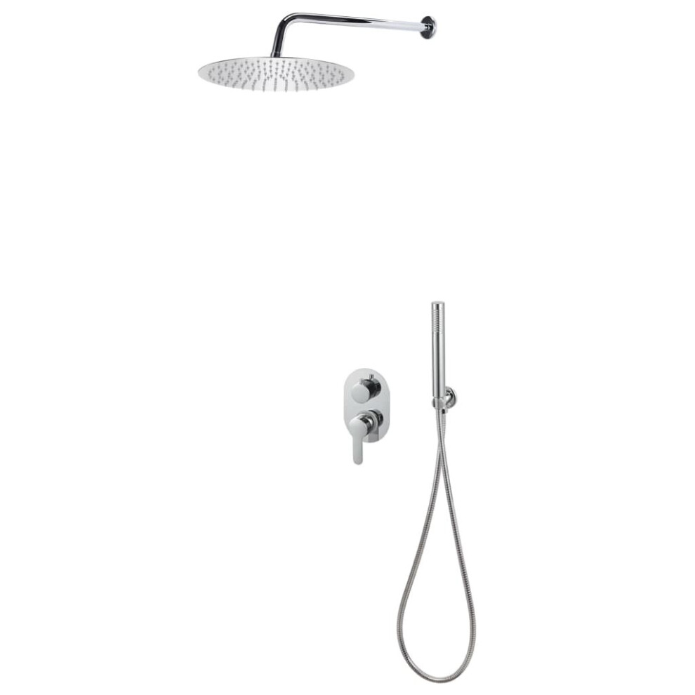 vidaXL Shower System Stainless Steel 201 Silver Bathroom Bathtub Shower Set