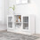 VidaXL vidaXL Vitrine Cabinet White Engineered Wood Sideboard Storage Side Cupboard 1