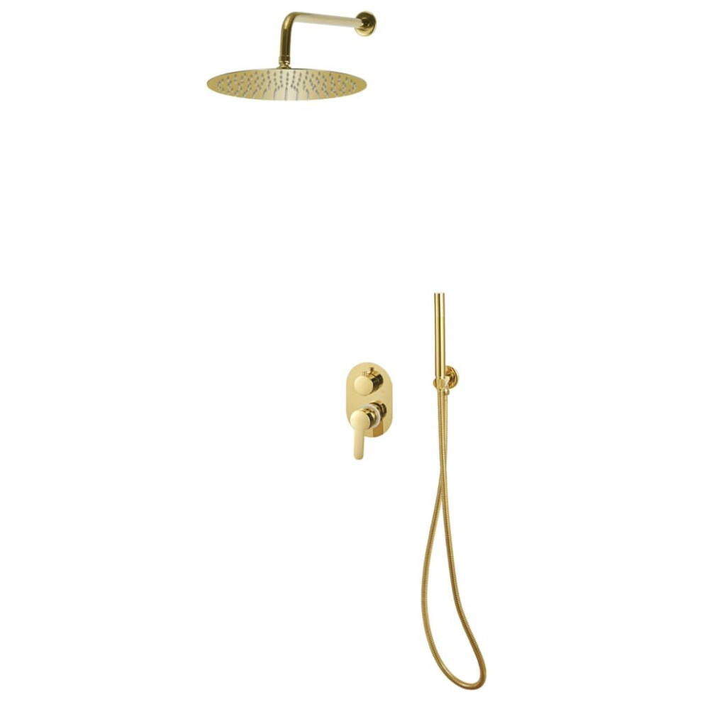 Vidaxl Shower System Stainless Steel 201 Gold Bathroom Bathtub Shower Set