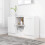 VidaXL vidaXL Sideboard White Engineered Wood Storage Cupboard Side Buffet Cabinet 1