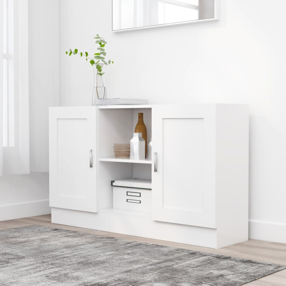 vidaXL Sideboard White Engineered Wood Storage Cupboard Side Buffet Cabinet