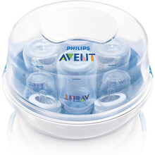 Mikrowellensterilisator - PHILIPS AVENT - Schneller Dampf - Blau/Weiß - Sterilisiert in 2 Min - Kompaktes Design