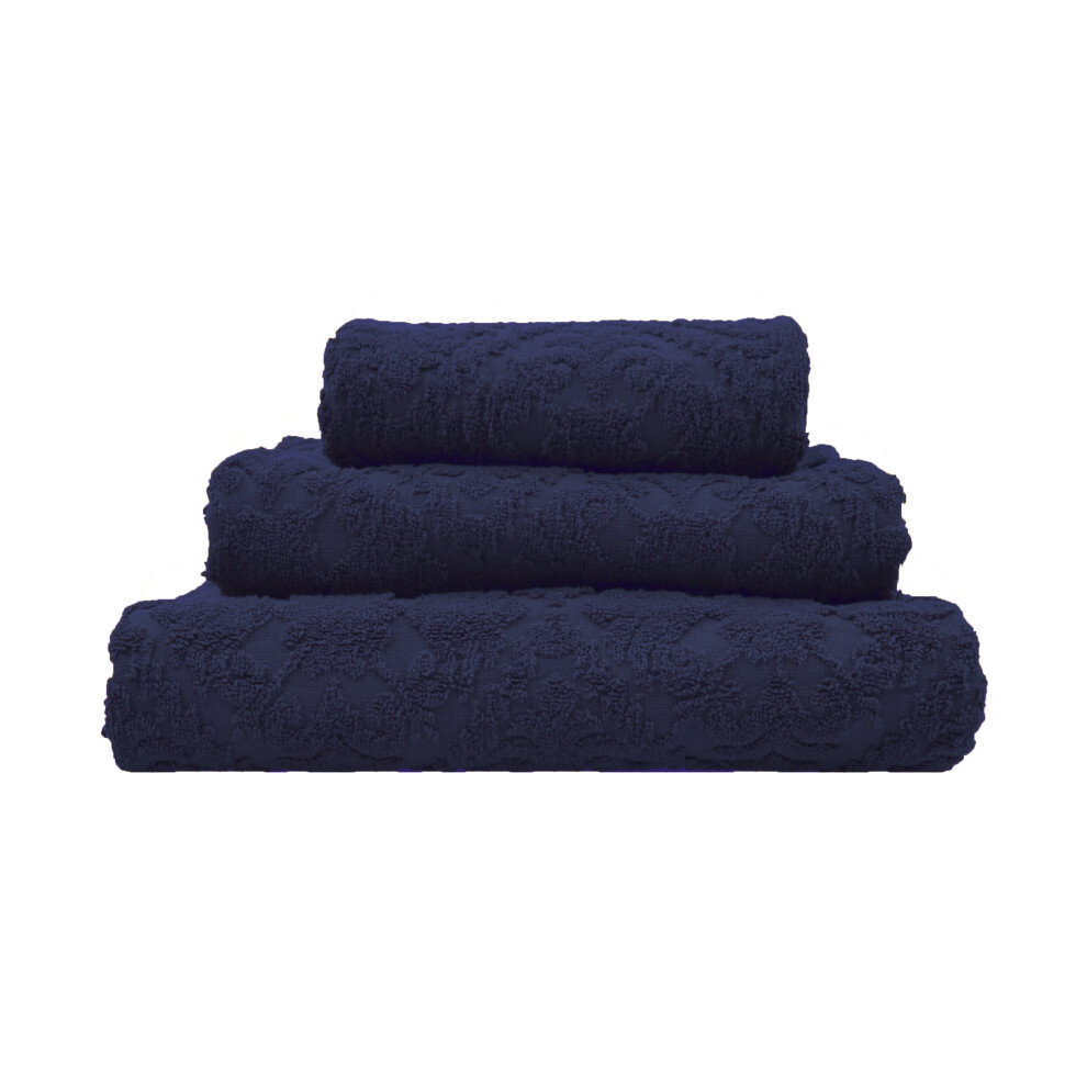 (Navy, Bath Towel) Soft Hand-Woven Jacquard 100% Cotton Bath Towels