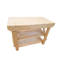 (6ft, Standard Legs) Acorn Wooden Workbench Double Shelf Handmade Heavy Duty