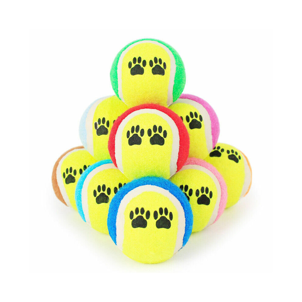 24 x Tennis Ball Pet Dog Outdoor Indoor Fetch Throw Play Fun Game Ball