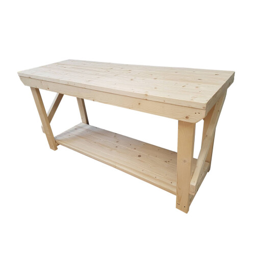 (6FT, With Wheels) Acorn Workbench Wooden Handmade Heavy Duty 1
